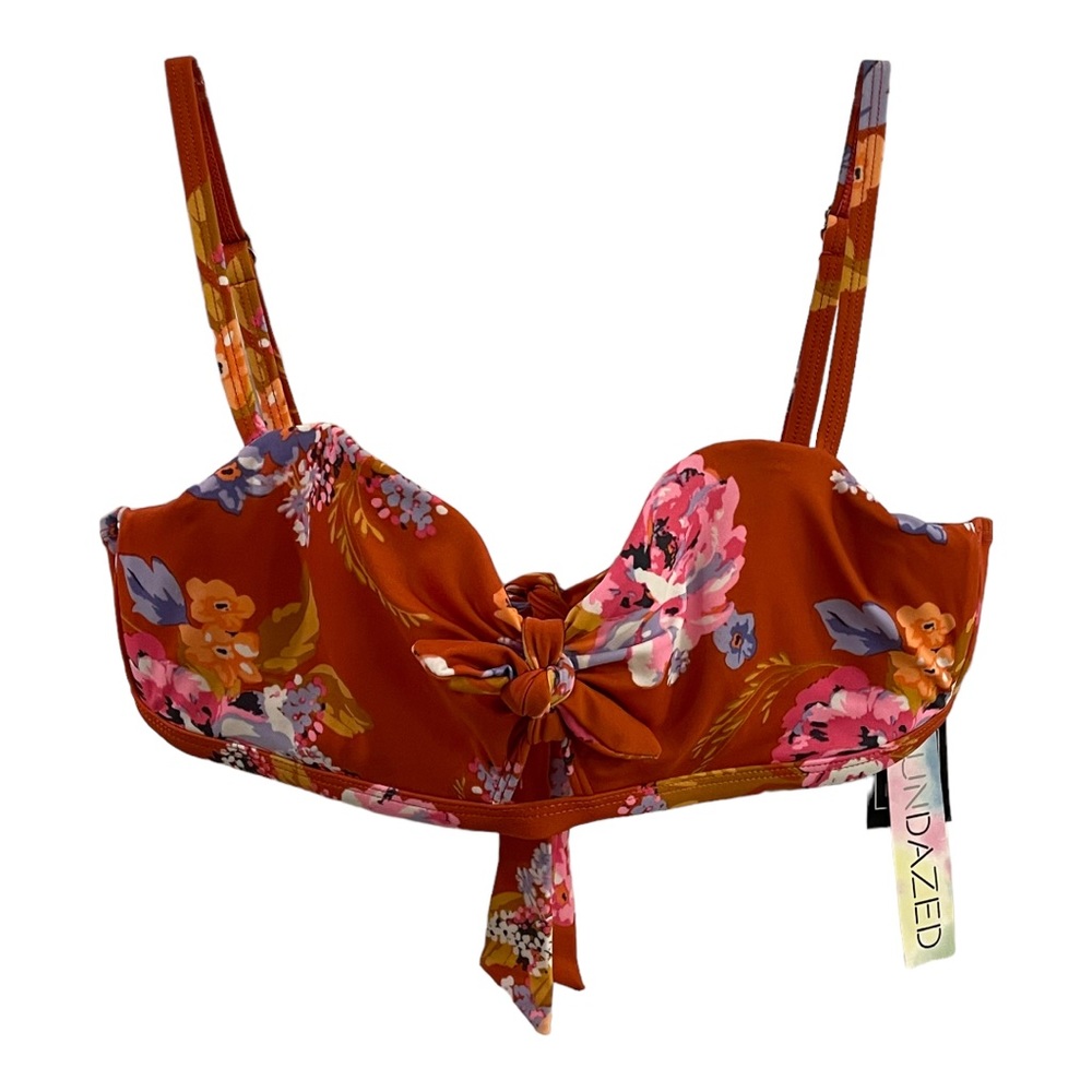 New Sundazed for Macy’s Floral Bikini Top Terracotta - 36B